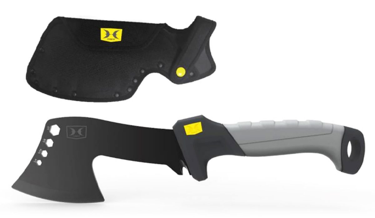 Hawk Hwkhatch Hatchet  2.50&Quot; Stainless Steel Axe Style Blade W/Black Tini Finish, Black/Gray Grn W/Rubber Overlay Handle, 9.46&Quot; Long