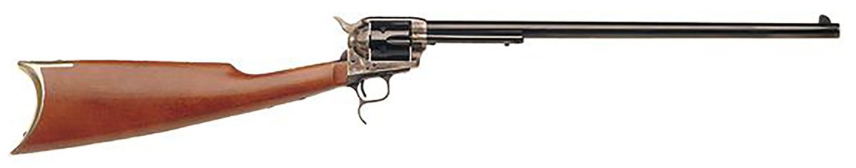Cimarron Mp419 Revolving Carbine  Full Size 45 Colt (Long Colt) 6 Shot 18&Quot; Blued Stainless Steel Barrel, Color Case Hardened Stainless Steel Receiver, Walnut Shoulder Stock, Right Hand