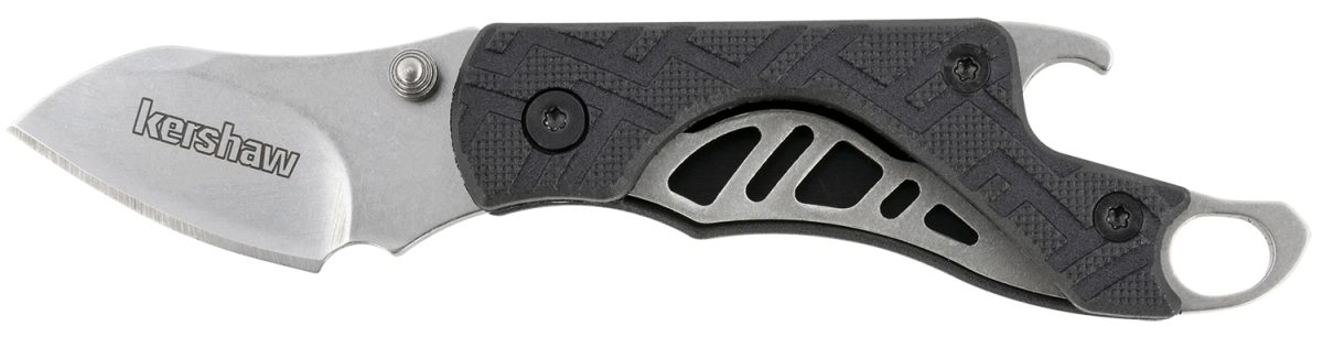 Kershaw 1025X Cinder  1.40&Quot; Folding Drop Point Plain Stonewashed 3Cr13Mov Ss Blade Black Glass-Filled Nylon Handle Includes Key Ring