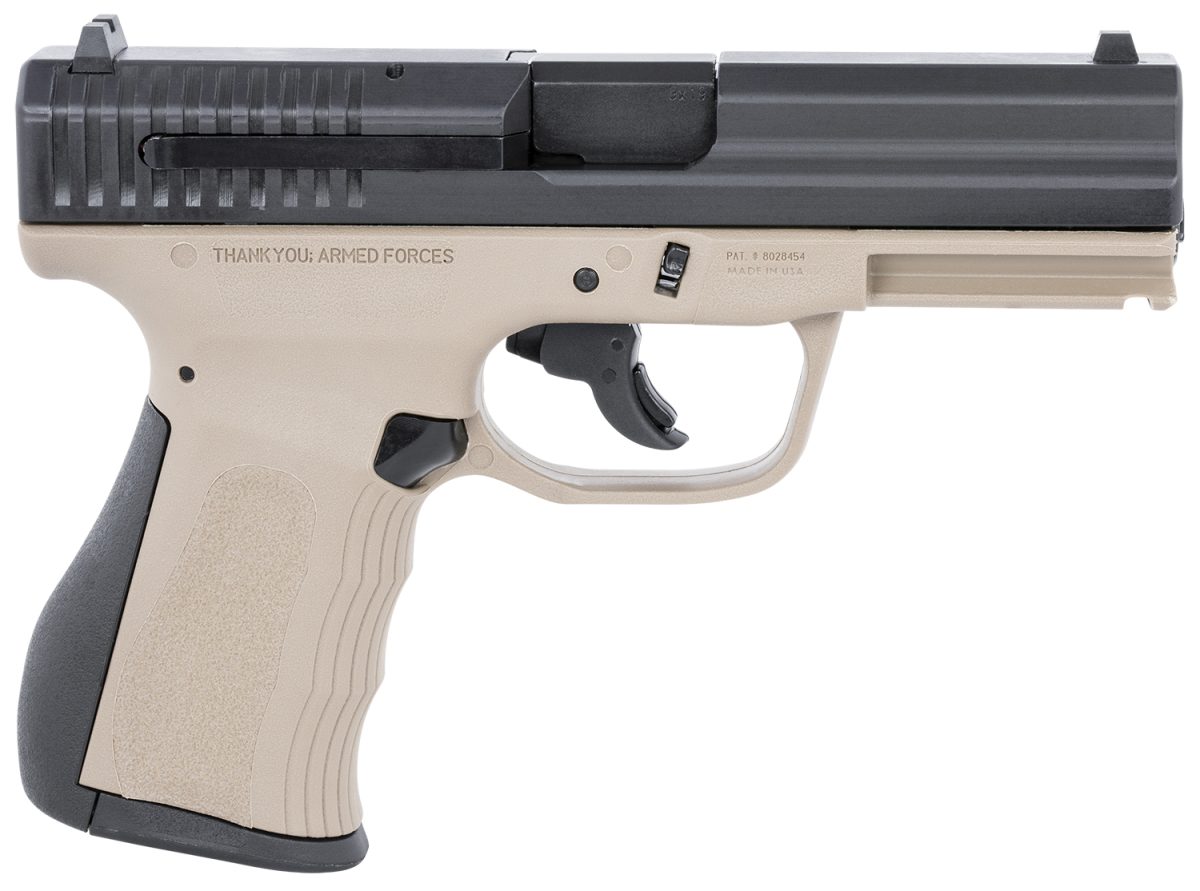 Fmk G9C1G2Desscm 9C1 G2 *Ca/Ma Compliant 9Mm Luger 10+1 4&Quot; Black Stainless Steel Barrel, Black Serrated Carbon Steel Slide, Flat Dark Earth Polymer Frame W/Picatinny Rail, Black Backstrap Grip
