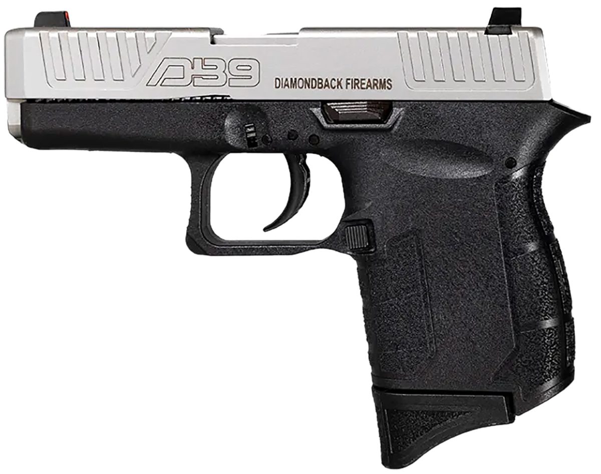 Diamondback Db0200P021 Db9 Gen4 Micro-Compact Frame 9Mm Luger 6+1, 3.10&Quot; Stainless Steel Barrel, Nickel Boron Serrated Stainless Steel Slide, Black Polymer Frame Black &Amp; Grip