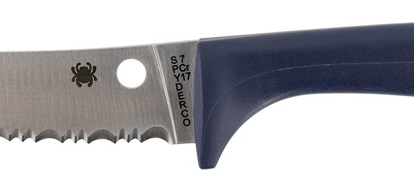 Spyderco K20SPR Counter Puppy  3.48" Fixed Serrated 7Cr17MoV SS Blade Purple Plastic Handle