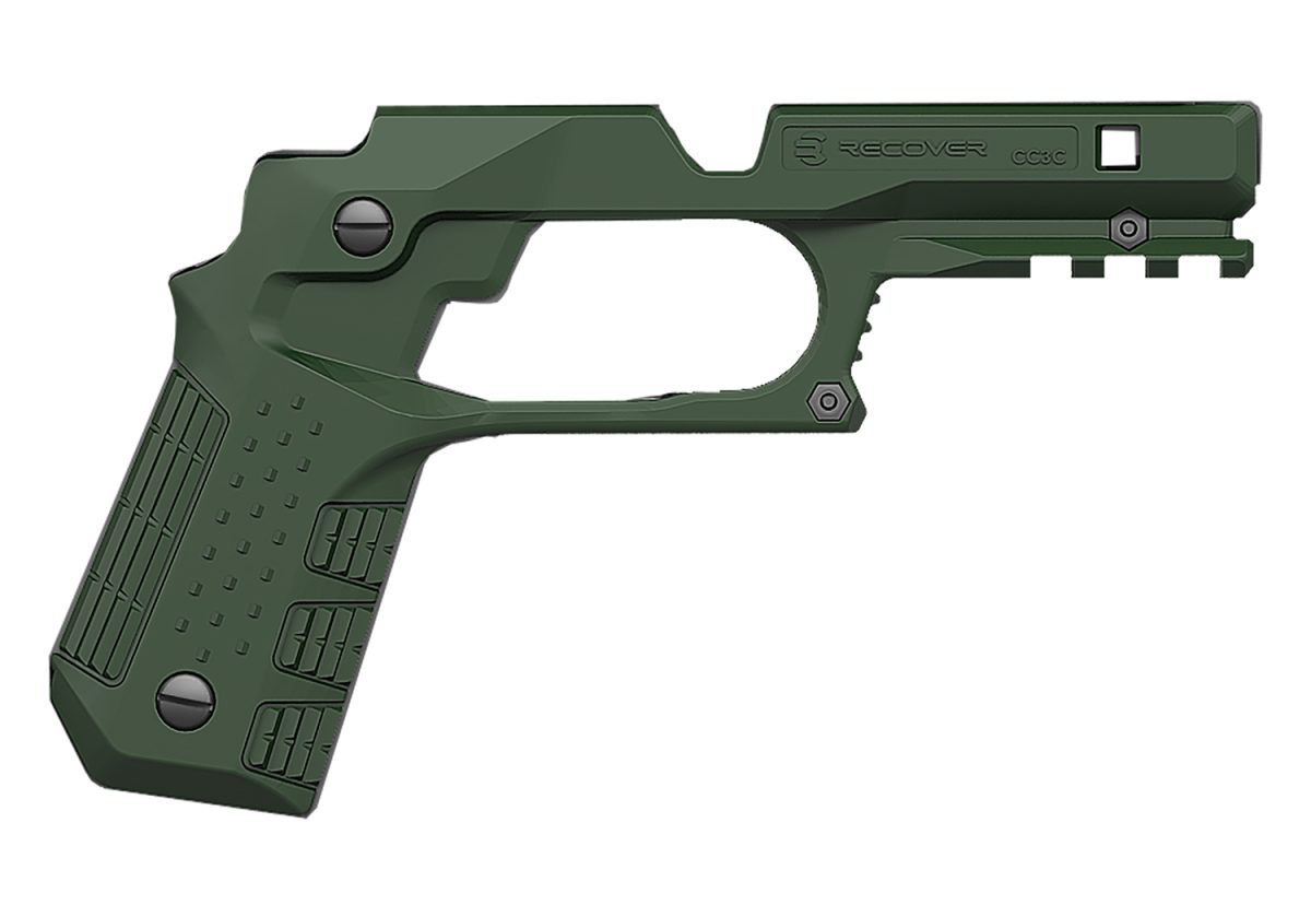 Recover Tactical Cc3C-03 Grip &Amp; Rail System  Green Polymer Picatinny For Compact 1911