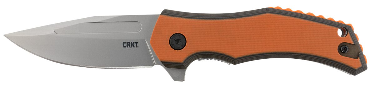 Crkt 2372 Fawkes  2.74&Quot; Folding Clip Point Plain Bead Blasted 4116 Stainless Steel Blade/ Black/Orange G10 Handle Includes Pocket Clip