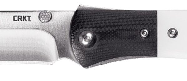 CRKT M4-02M M4-02M  3.25" Plain Satin 8Cr13MoV SS Blade Black/White Resin Infused Fiber w/G10 Bolster Handle Includes Pocket Clip