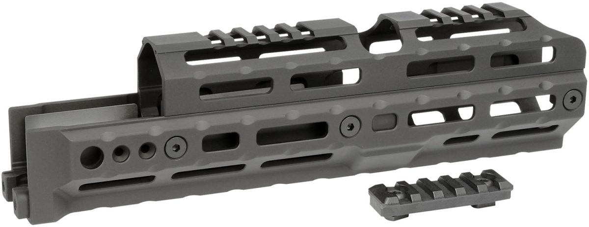 Midwest Industries Miakalpha100 Alpha  Drop-In Aluminum Black Hardcoat Anodized 5 Slot Picatinny Rail Ak-Platform 10&Quot; Long Compatible W/M-Lok