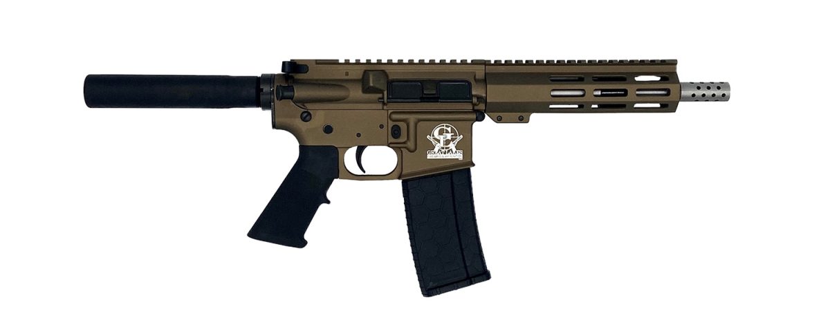 Great Lakes Firearms Gl15223Sspbrz Ar-15 Pistol 223 Wylde 30+1 7.50&Quot; Stainless Barrel, Bronze Rec, 7&Quot; M-Lok Handguard, Buffer Tube (No Brace), Black A2 Grip