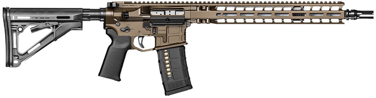 Radian Weapons R0040 Model 1 Carbine 223 Wylde 30+1 14.50&Quot; Pinned &Amp; Welded Barrel, Radian Brown Billet Rec/M-Lok Handgaurd, Magpul Grip &Amp; Ctr Stock, Ambi Controls, Mid-Length Gas