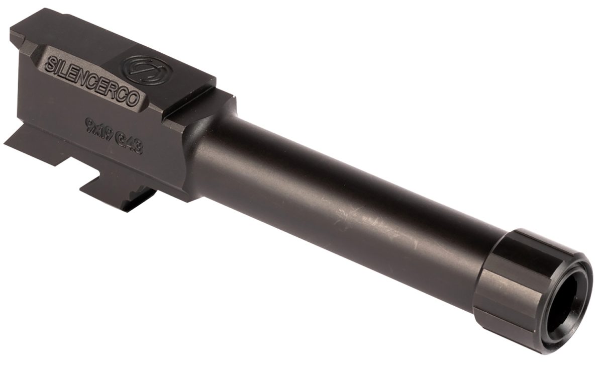 Silencerco Ac5049 Threaded Barrel  3.70&Quot; 9Mm Luger, Black Nitride Stainless Steel, Fits Glock 43/43X