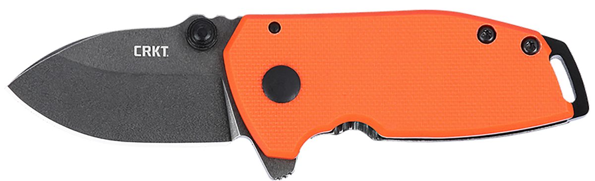 Crkt 2486 Squid  Compact 1.75&Quot; Folding Drop Point Plain Stonewashed D2 Steel Blade, Blaze Orange G10/Ss Handle