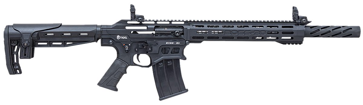 Citadel Cboss3012 Boss30  12 Gauge Semi-Auto 3&Quot; 5+1 18.75&Quot; Black Steel Threaded Barrel, Matte Black Cerakote Picatinny Rail Aluminum Receiver, Black Adj Cheek Riser Synthetic Stock