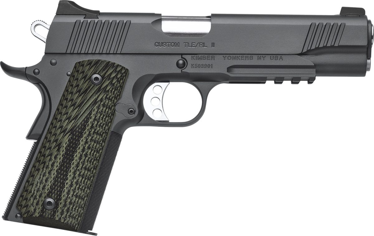 Kimber Mfg, Inc 3200336 Tle Ii  45 Acp 7+1 5&Quot; Stainless Match Grade Barrel, Matte Black Serrated Steel Slide, Matte Black Steel Frame W/Beavertail &Amp; Picatinny Rail, Aggressively Textures G-10 Grip