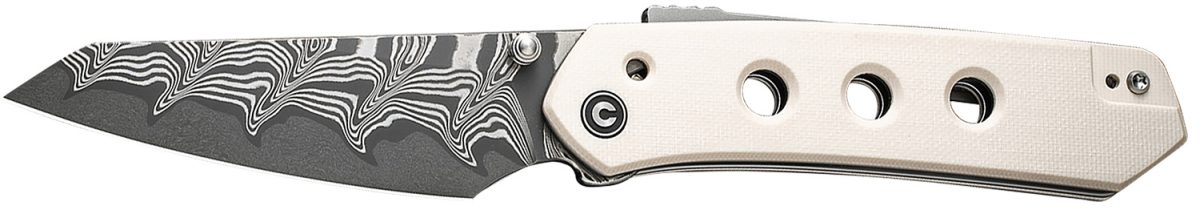Civivi Knives C22036-Ds1 Vision Fg  3.54&Quot; Folding Reverse Tanto Plain Damascus Blade, Ivory G10 Handle