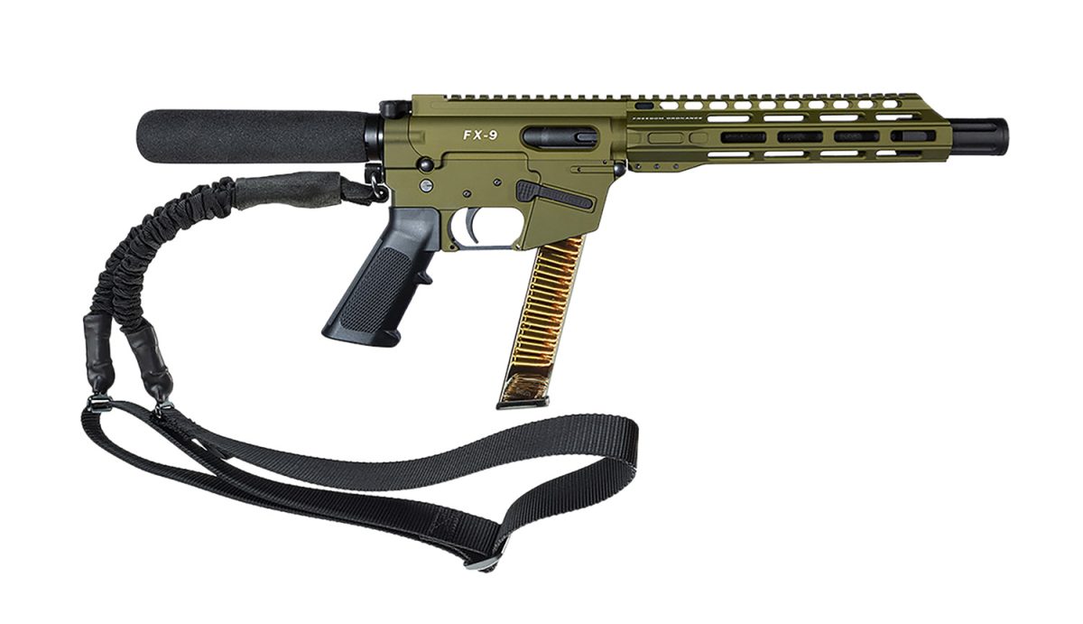Freedom Ordnance Fx9P10T-Odg Fx9  9Mm Luger 31+1 10&Quot; Black Nitride Stainless Steel Barrel, M-Lok Handguard, Black Anodized Aluminum Picatinny Rail Receiver, Od Green Pistol Tube, Ar15 Grip, Right Hand