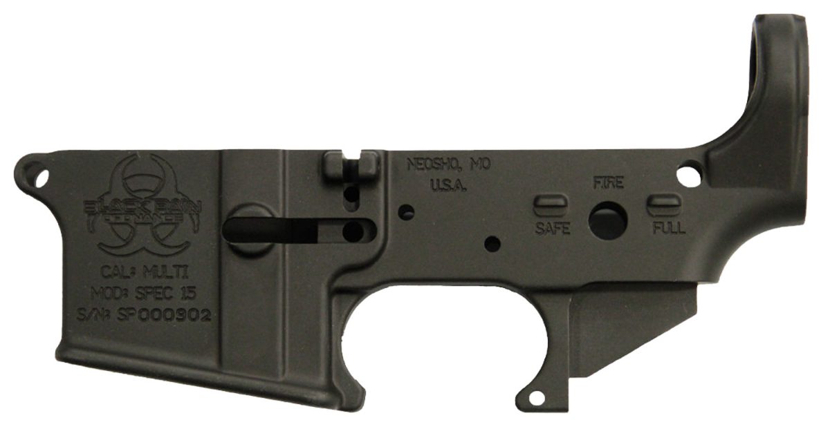Black Rain Brospec15Lr Spec15 Forged Lower Multi-Caliber 7075-T6 Aluminum Black Anodized For Ar-Platform