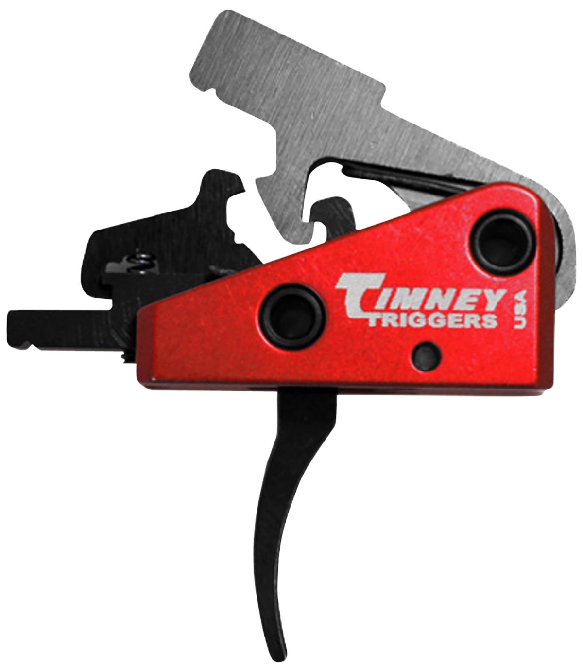 Timney Triggers 662S Targa Short Trigger  Two-Stage Curved Trigger With 2 Lbs Draw Weight &Amp; Black/Red Finish For Ar-Platform