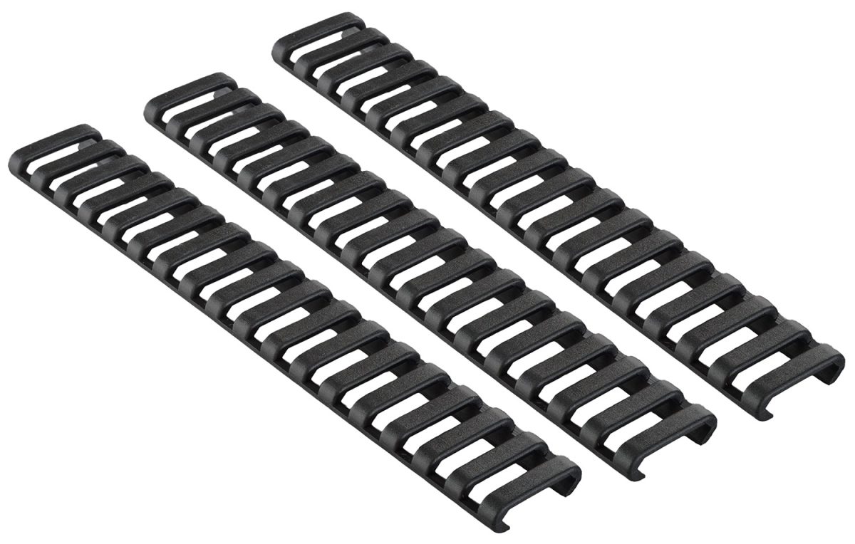 Ergo 4373Bk Low-Pro Ladder Rail Covers Rifle 18 Slot Black Rubber 3 Pack