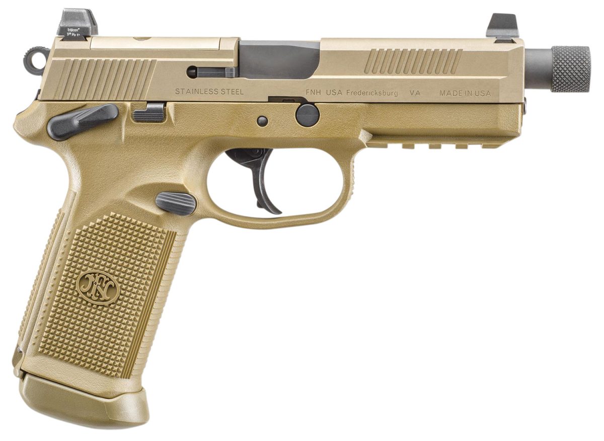 Fn 66968 Fnx Tactical 45 Acp  5.30&Quot; Threaded Barrel 15+1 ,  Flat Dark Earth , Manual Safety , Night Sights