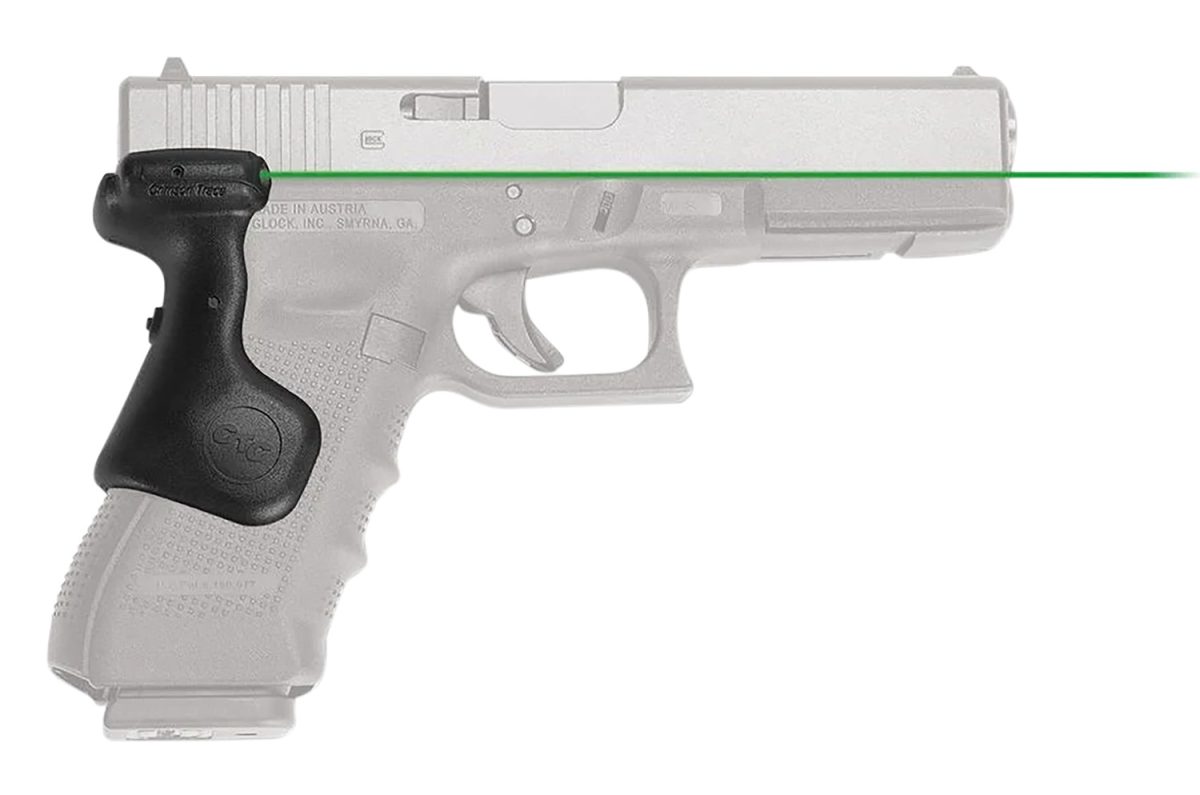Crimson Trace 0167301 Lasergrips  Compatible W/ Glock Gen3/4/5 Full Size, Green Laser Black Polymer