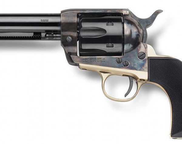 PIETTA GWII GUNFIGHTER 9MM 4.75 BRASS PLY GRIP
