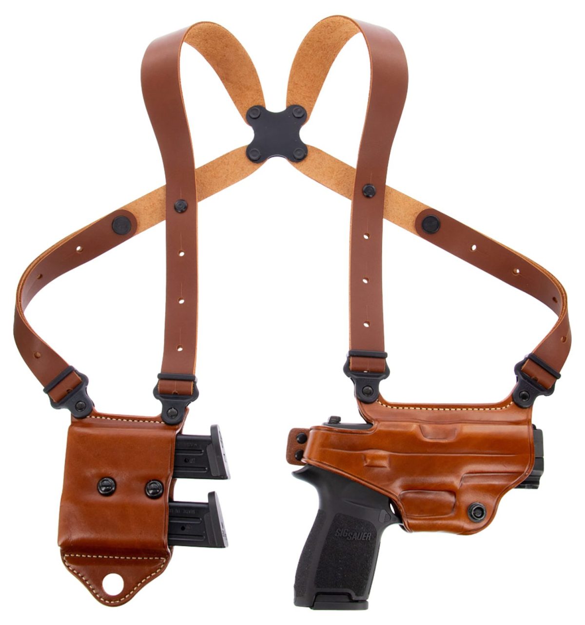 Galco Mcii652 Miami Classic Ii Shoulder System Size Fits Chest Up To 56&Quot; Tan Leather Compatible W/S&Amp;W M&Amp;P Shield/Glock 43/43X Right Hand