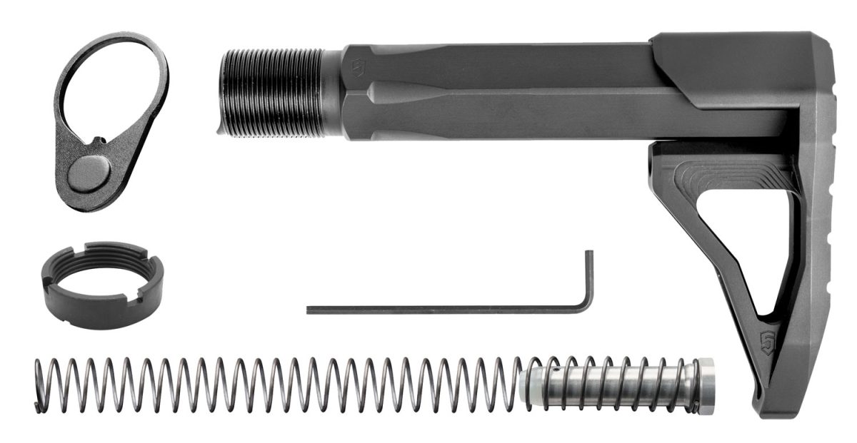 Phase 5 Weapon Systems Cmsa Carbine Mini Stock Assembly Black Aluminum For Ar15/Ar10