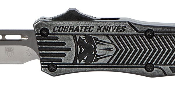 CobraTec Knives SSWCTK1STNS CTK-1  Small 2.75" OTF Tanto Plain D2 Steel Blade/Black Stonewashed Aluminum Handle Features Glass Breaker Includes Pocket Clip