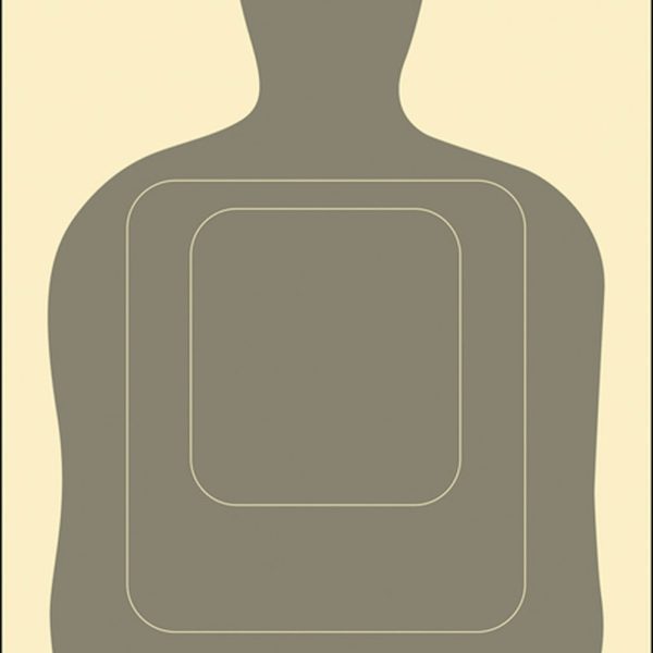 Action Target TQ15GRAY100 Qualification Standard Silhouette Paper Hanging 24" x 45" Gray/White 100 Per Box