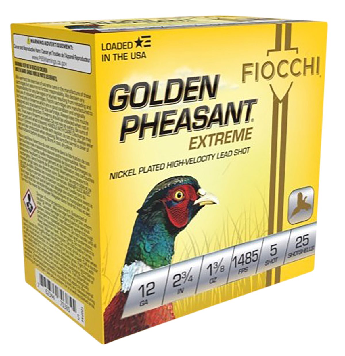 Fiocchi 12Gpx5 Golden Pheasant Extrema 12Gauge 2.75&Quot; 1 3/8Oz 5Shot 25 Per Box/10 Case