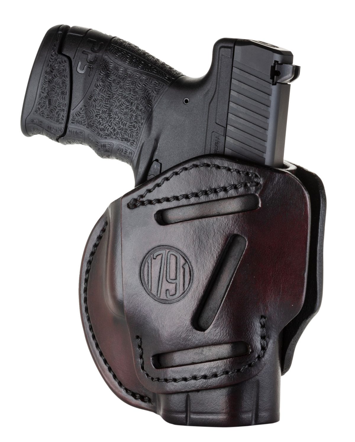 1791 Gunleather 3Wh3Sbra 3-Way  Iwb/Owb Size 03 Signature Brown Leather Belt Loop Compatible W/ Glock 26 Compatible W/ Ruger Lc9 Compatible W/ S&Amp;W M&Amp;P Shield Ambidextrous Hand