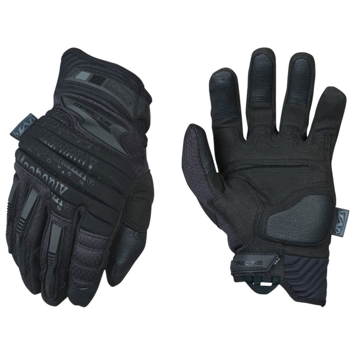 Mechanix Wear Mp255008 M-Pact 2 Covert Black Armortex Small Velcro Closure