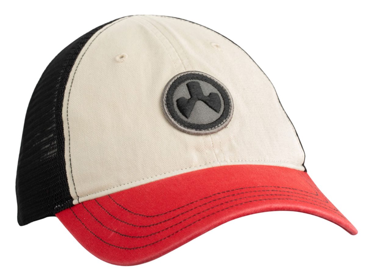 Magpul Mag1105-110 Icon Patch Trucker Hat Stone/Red/Black Adjustable Snapback Osfa Unstructured