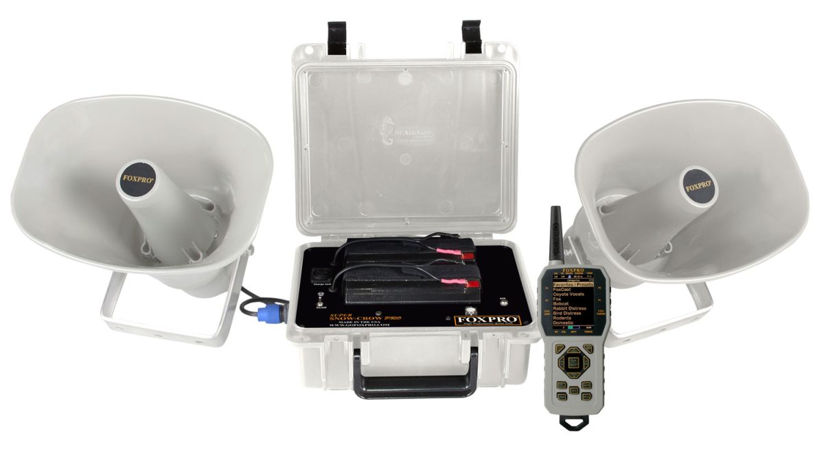 Foxpro Sscpw Super Snow-Crow Pro  Attracts Crow/Predator/Snow Goose Features Tx1000 Transmitter White Abs Polymer