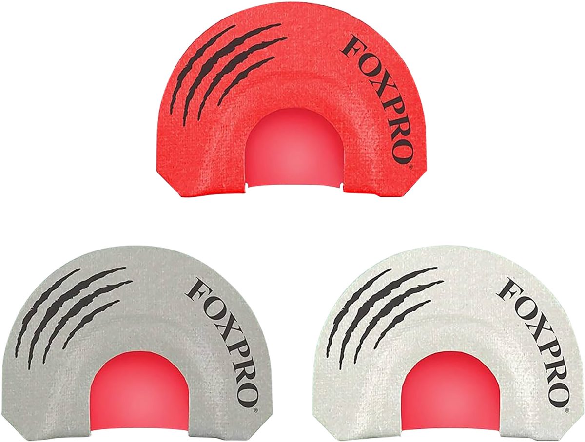 Foxpro Loadedgun Loaded Gun Combo Diaphragm Call Double/Triple Reed Coyote Sounds Attracts Coyotes Gray/Red/White 3 Piece
