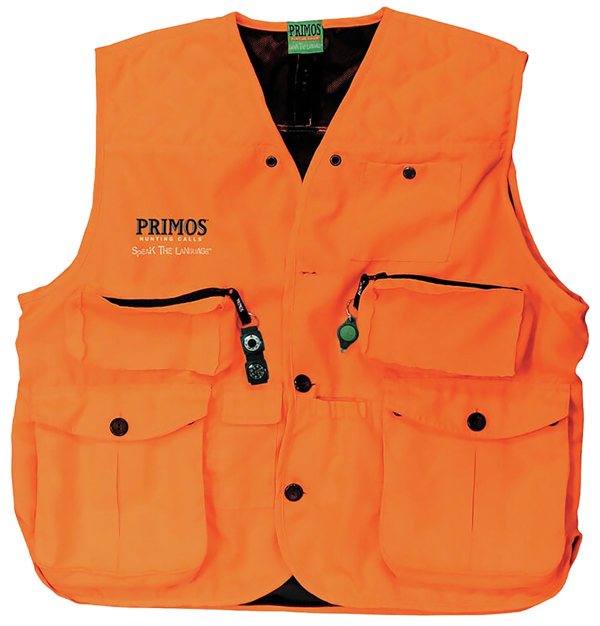 Primos 65705 Gunhunter'S Hunting Vest 3Xl Blaze Orange Features Compass &Amp; Led Light