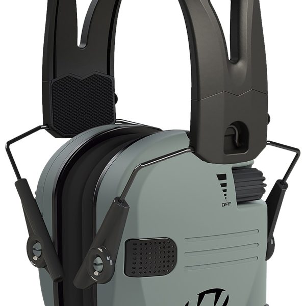 Walker's GWPRSEMRHBGY Razor Tacti-Grip 23 dB Over the Head Battleship Gray/Black Polymer