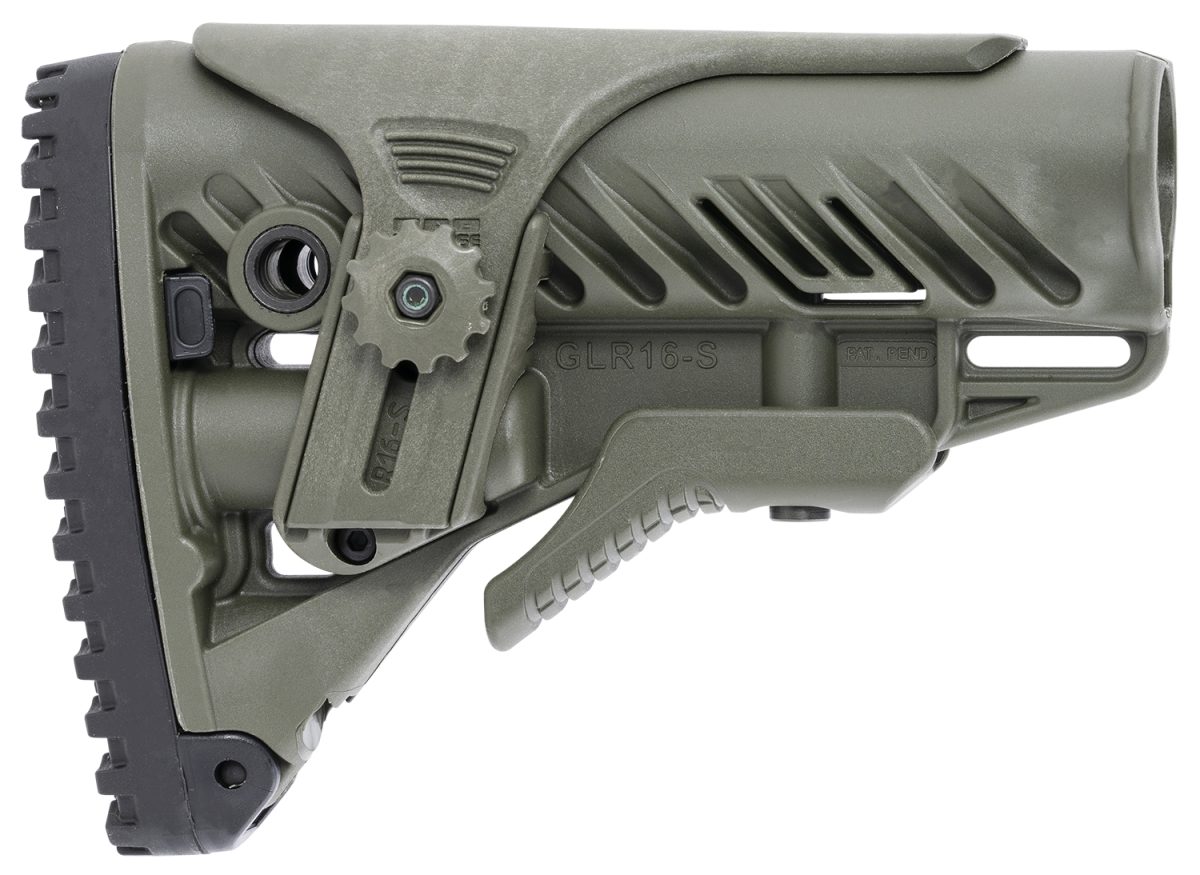 Fab Defense Fxglr16Cpg Glr-16  Tactical Buttstock For Ar-15/ M4 W/Adjustable Cheek-Rest &Amp; Anti-Rattle Mechanism Od Green Polymer