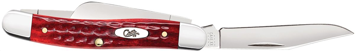 Case 00786 Stockman  Medium 2.57&Quot;/1.88&Quot;/1.71&Quot; Folding Clip/Sheepsfoot/Spey Plain Mirror Polished Tru-Sharp Ss Blade/Corn Cob Jigged Old Red Bone Handle