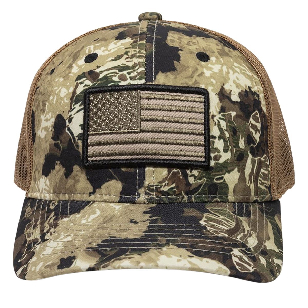 Outdoor Cap Usa-170 Usa Flag  Veil Whitetail/Brown Adjustable Snapback Osfa Structured