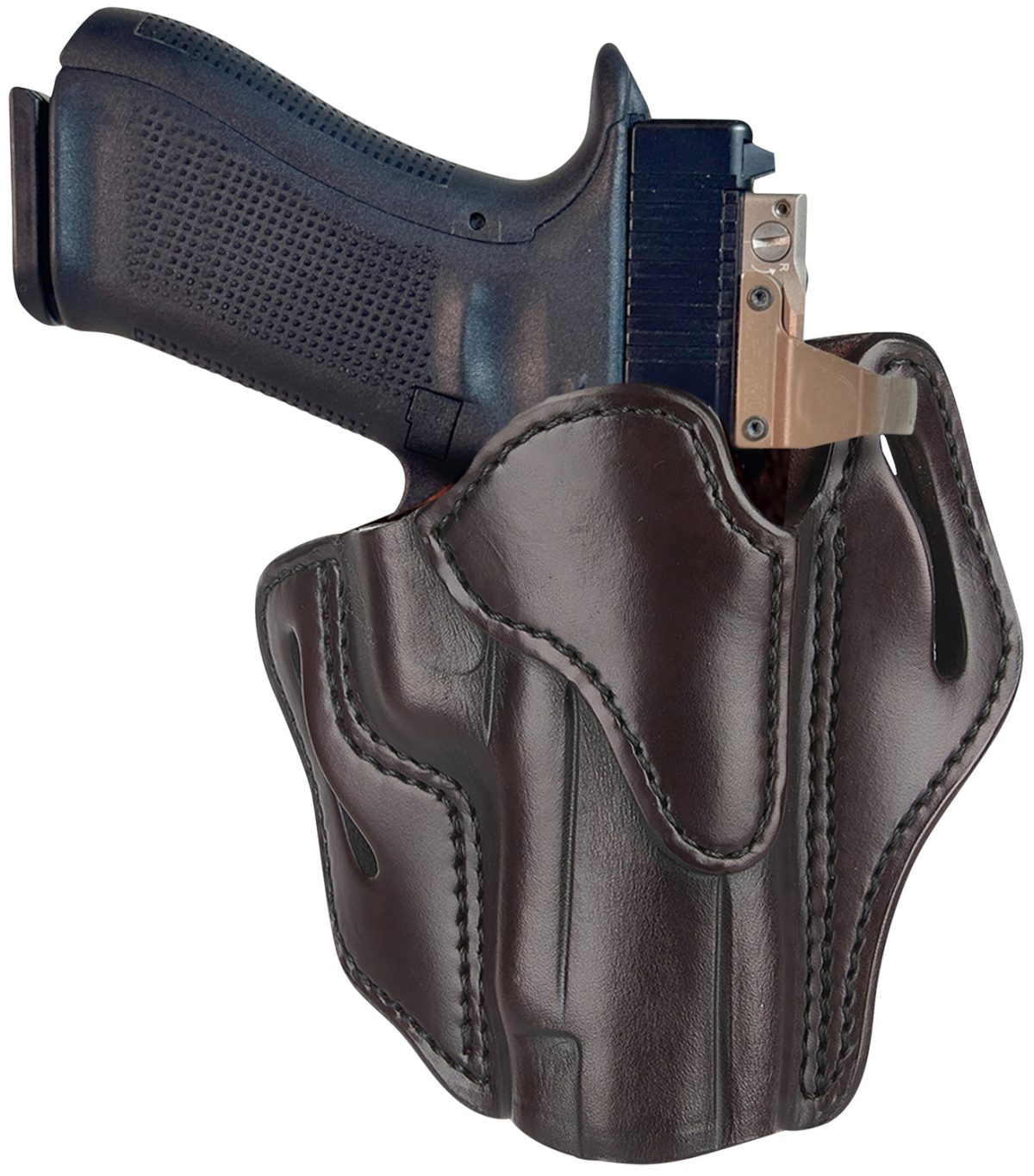 1791 Gunleather Orbh23Sbrr Bh2.3 Optic Ready Owb Size 2.3 Signature Brown Leather Belt Slide Compatible W/Glock 17/20/21/22/31/34/35/40/41/S&Amp;W M&Amp;P Shield Right Hand