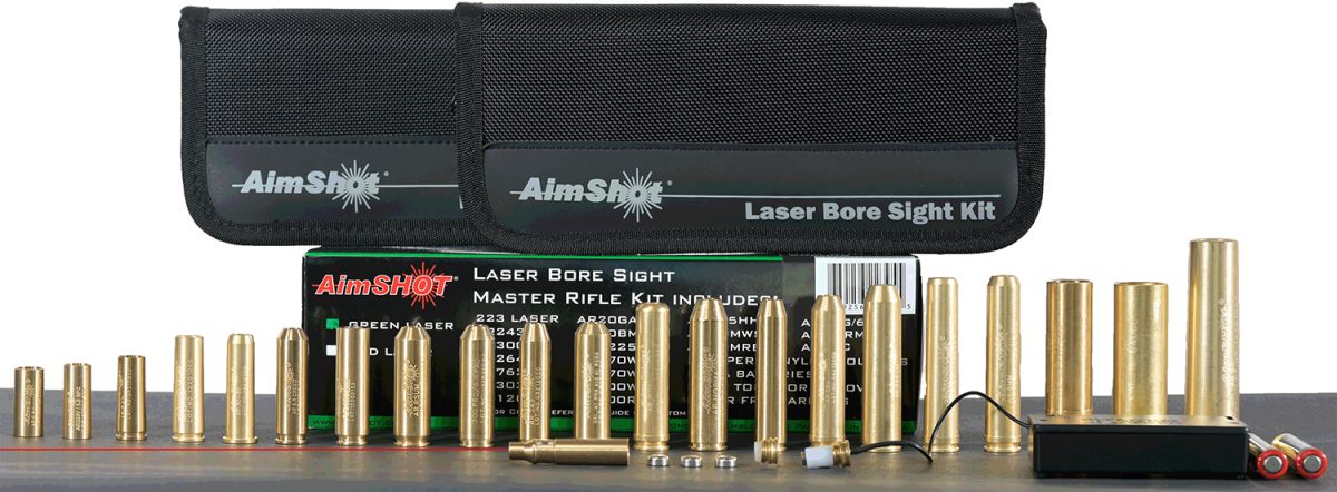 Aimshot  Master Kit  Multi-Caliber Bore Sight With Red 650Nm Laser, Uses L736 Button Cell Batteries &Amp; 2 Aaa Batteries For Battery Pack For Rifles (Batteries Not Included)