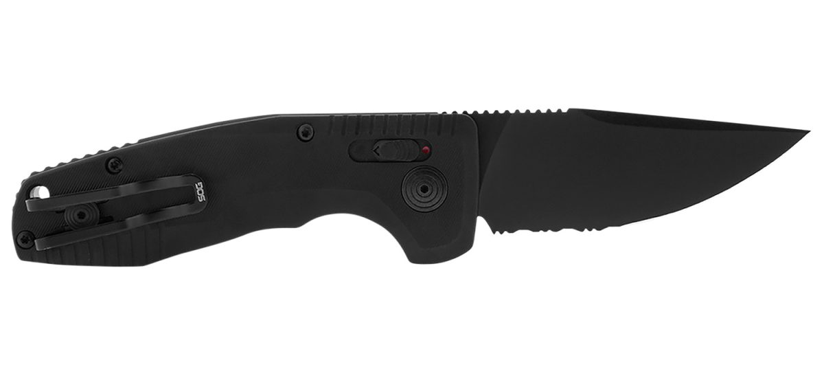 S.o.g Sog-15-38-08 Sog-Tac Auto Compact 2.94&Quot; Folding Straight Back Part Serrated Black Tini Cryo D2 Steel Blade Black Micro-Textured Anodized Aluminum Handle Includes Pocket Clip