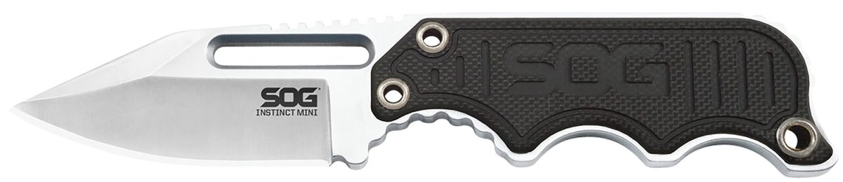 S.o.g Sog-Nb1002-C Instinct Mini 1.90&Quot; Fixed Clip Point Plain Satin Polished 5Cr15Mov Ss Blade Black/Silver G10/Ss Handle Includes Lanyard/Sheath