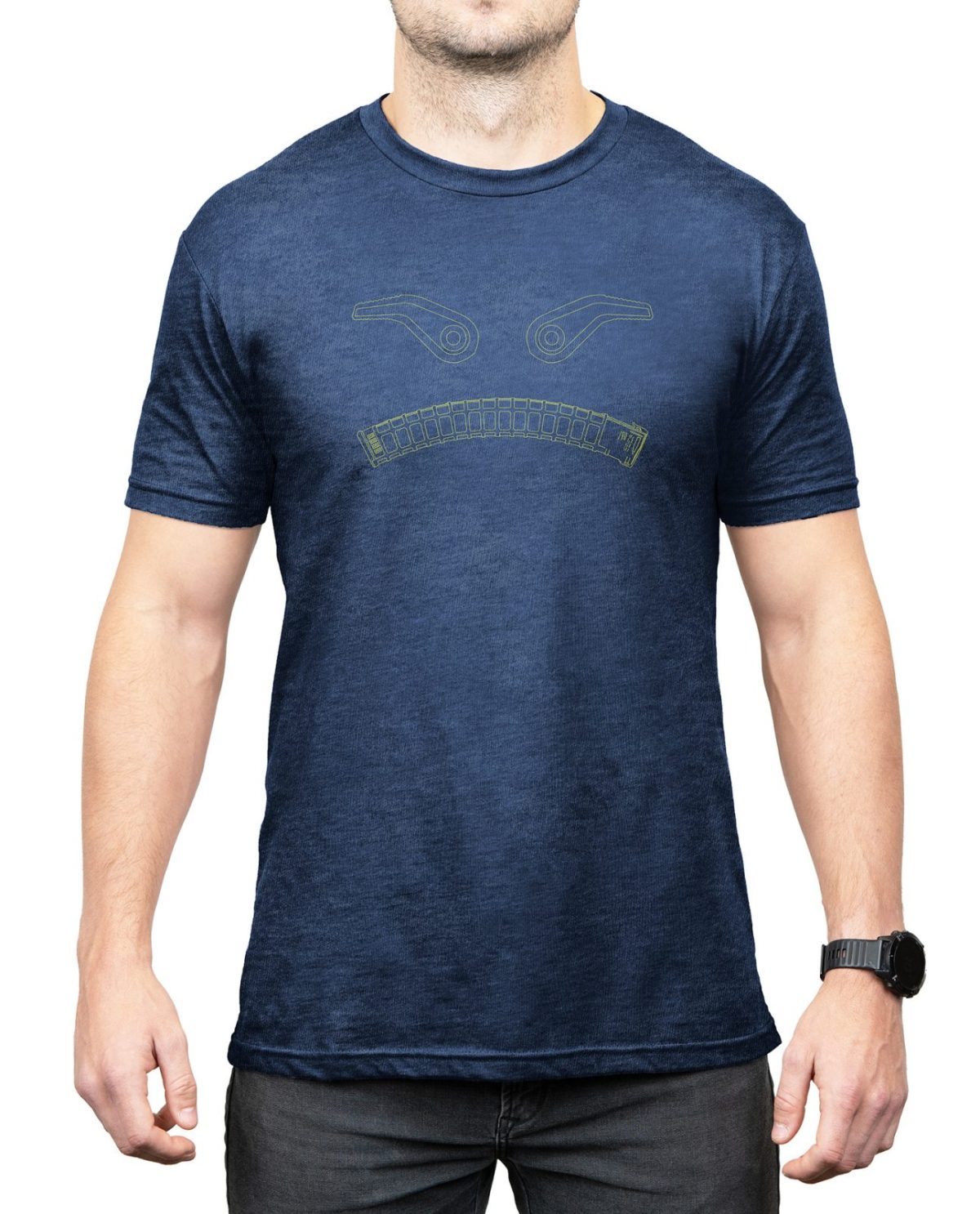 Magpul Mag1268411S Magmouth  Navy Heather Cotton/Polyester Short Sleeve Small