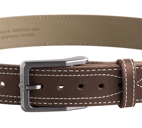 Magpul MAG127621046 Tejas EL Pistolero Chocolate Brown Bull Hide 46" 1.50" Wide Buckle Closure