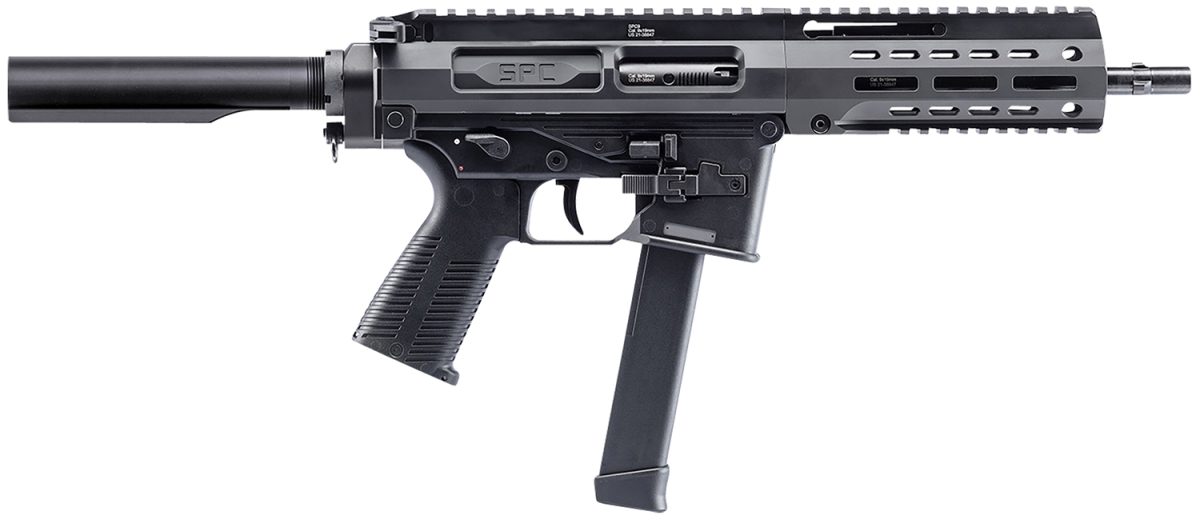 B&Amp;T Firearms 500003Abg Spc9  9Mm Luger 33+1 9.10&Quot;, Black, Buffer Tube Stock, Polymer Grip (Glock Mag Compatible)