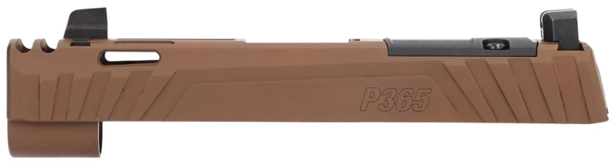 Sig Sauer 8901048 P365  Sig P365/P365Xl/P365X 9Mm Luger Nitride Coyote Brown Stainless Steel Optic Ready Integrated Compensator Slide Xray3 Suppressor Sights Compatible With Romeozero Romeozero Elite