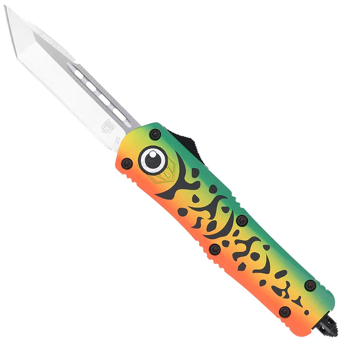 Cobratec Knives Mflgnfs3Tns Fs-3 Fishing Lure Medium 3&Quot; Otf Tanto Plain Satin D2 Steel Blade, 4.50&Quot; Green Fishing Lure Aluminum Cerakoted Handle