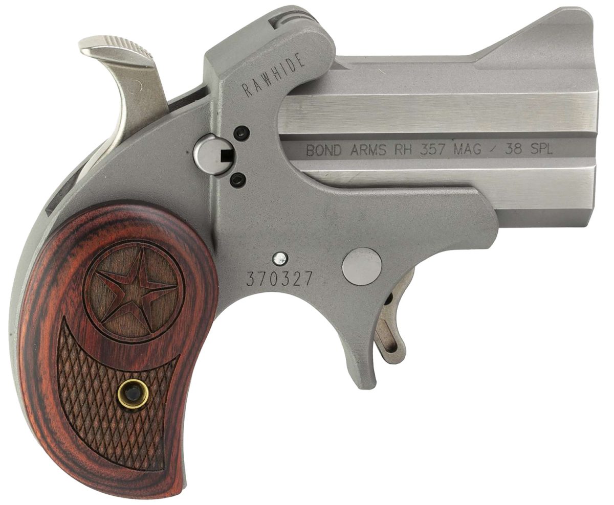 Bond Arms Barhrw Rawhide  38 Special/357 Mag 2 Shot 2.50&Quot; Rough Matte Stainless Steel Barrel &Amp; Frame, Rosewood Grips