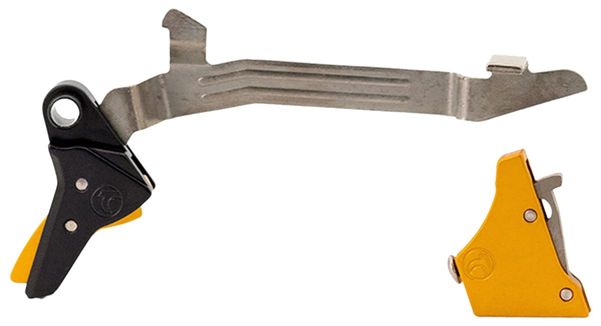 Timney Triggers Alphaglock34Gold Alpha Competition 9Mm Luger/40 S&Amp;W Gold Straight Trigger Compatible W/Most Glock Gen3-4